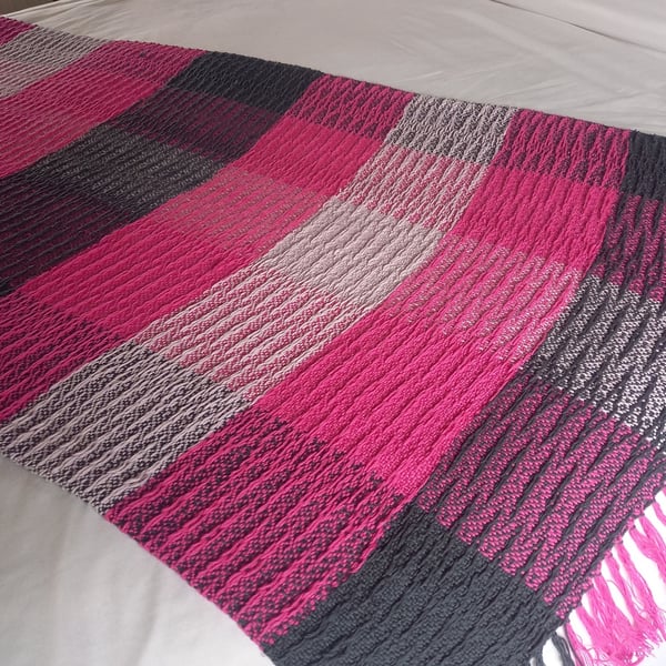 Pink Fizz Handwoven Cotton Blanket Shawl