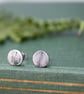 Recycled Silver Small Fern Leaf Pattern Stud Earring - Image 2