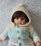 Hand Knitted Baby Jacket, Unisex Baby Cardigan, 0-3 Months Baby Cardigan - Image 4