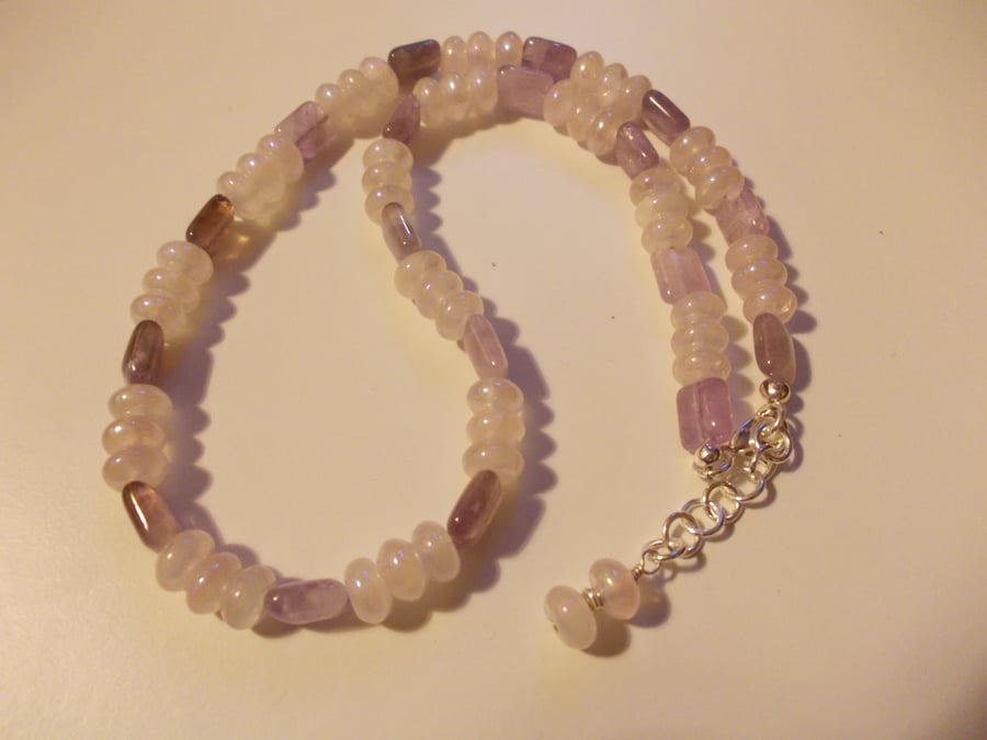 Amethyst and rose quartz necklace