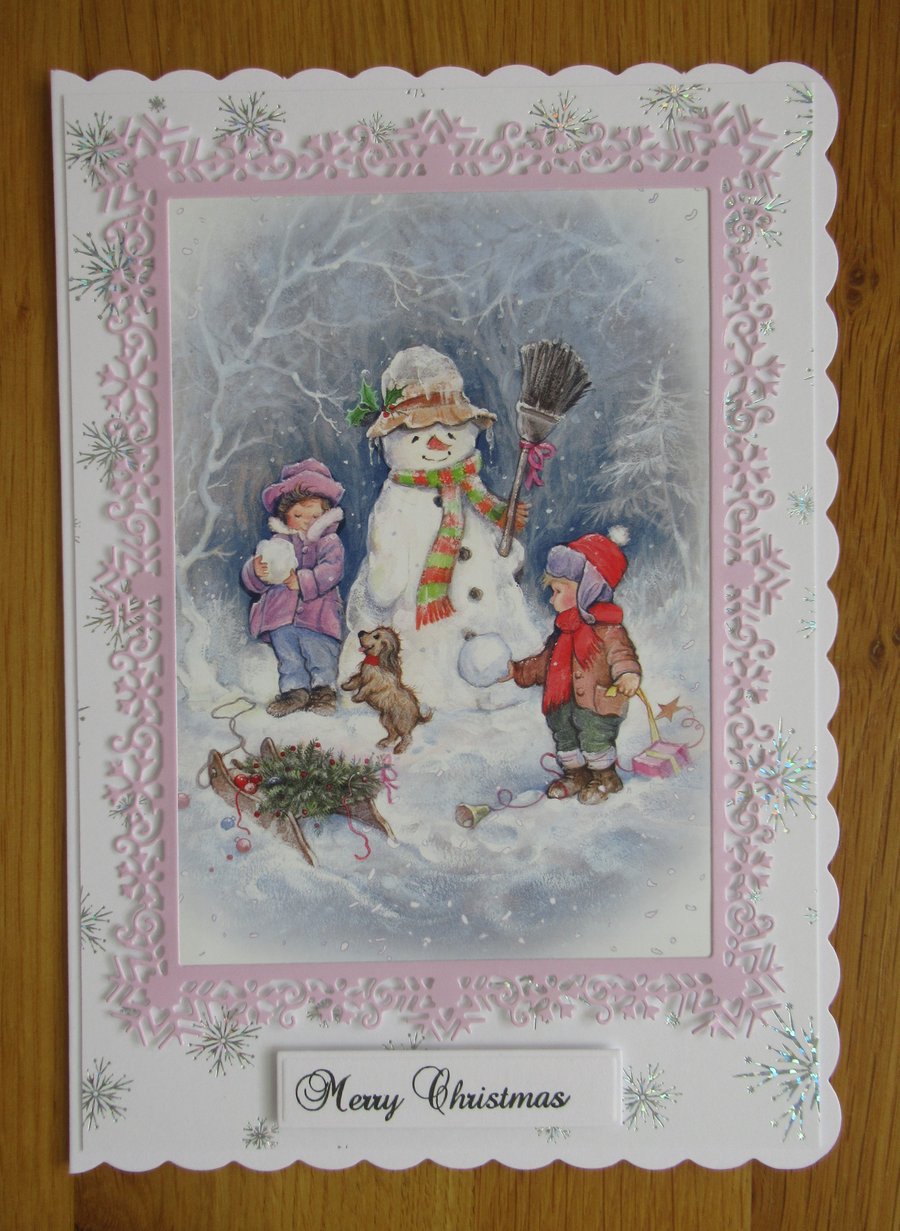 Building a Snowman - A5 Christmas Card