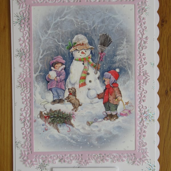 Building a Snowman - A5 Christmas Card