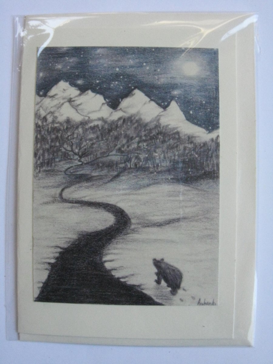 BEAR GREETING CARD 6X4" RECYCLED CARD & ENV