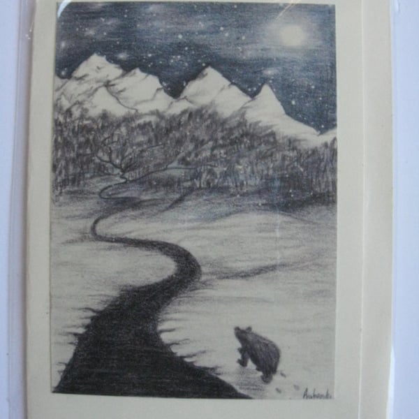 BEAR GREETING CARD 6X4" RECYCLED CARD & ENV