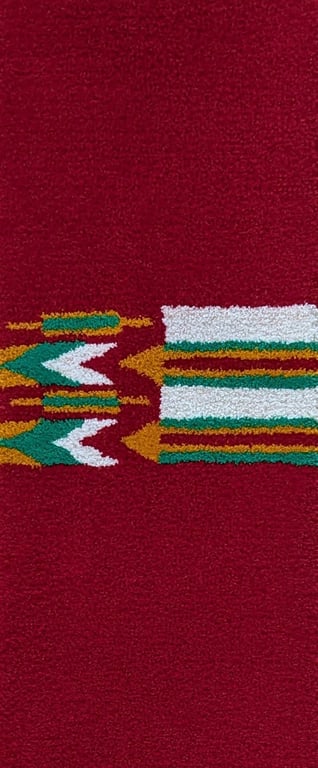 Kente Red Africa Rug - Handmade Afrocentric Textile Art