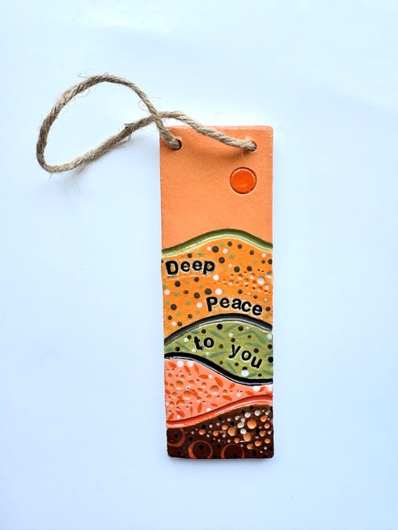 DEEP PEACE TO YOU CERAMIC WALL HANGING PLAQUE