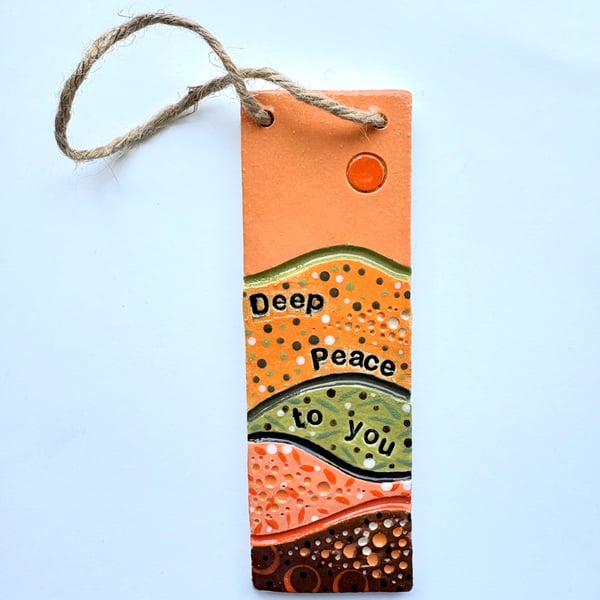 DEEP PEACE TO YOU CERAMIC WALL HANGING PLAQUE