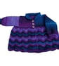 Purple Mix Newborn Baby Girl Hand Knitted Cardigan