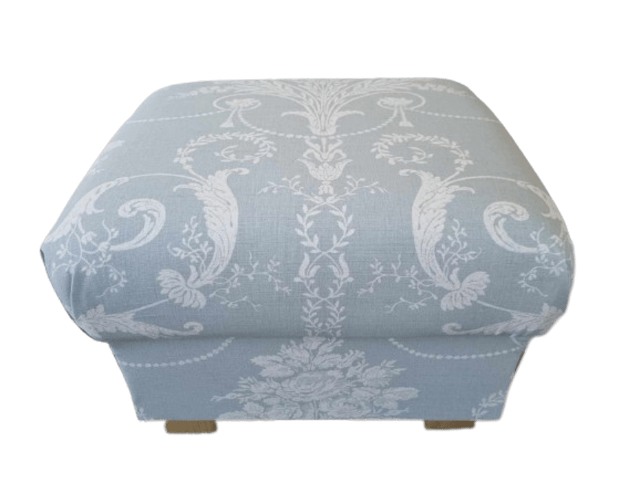 Storage Footstool Pouffe Laura Ashley Josette Duck Egg Fabric Footstall 