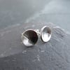 Sterling Silver Stud Earrings with Leaf Texture Print