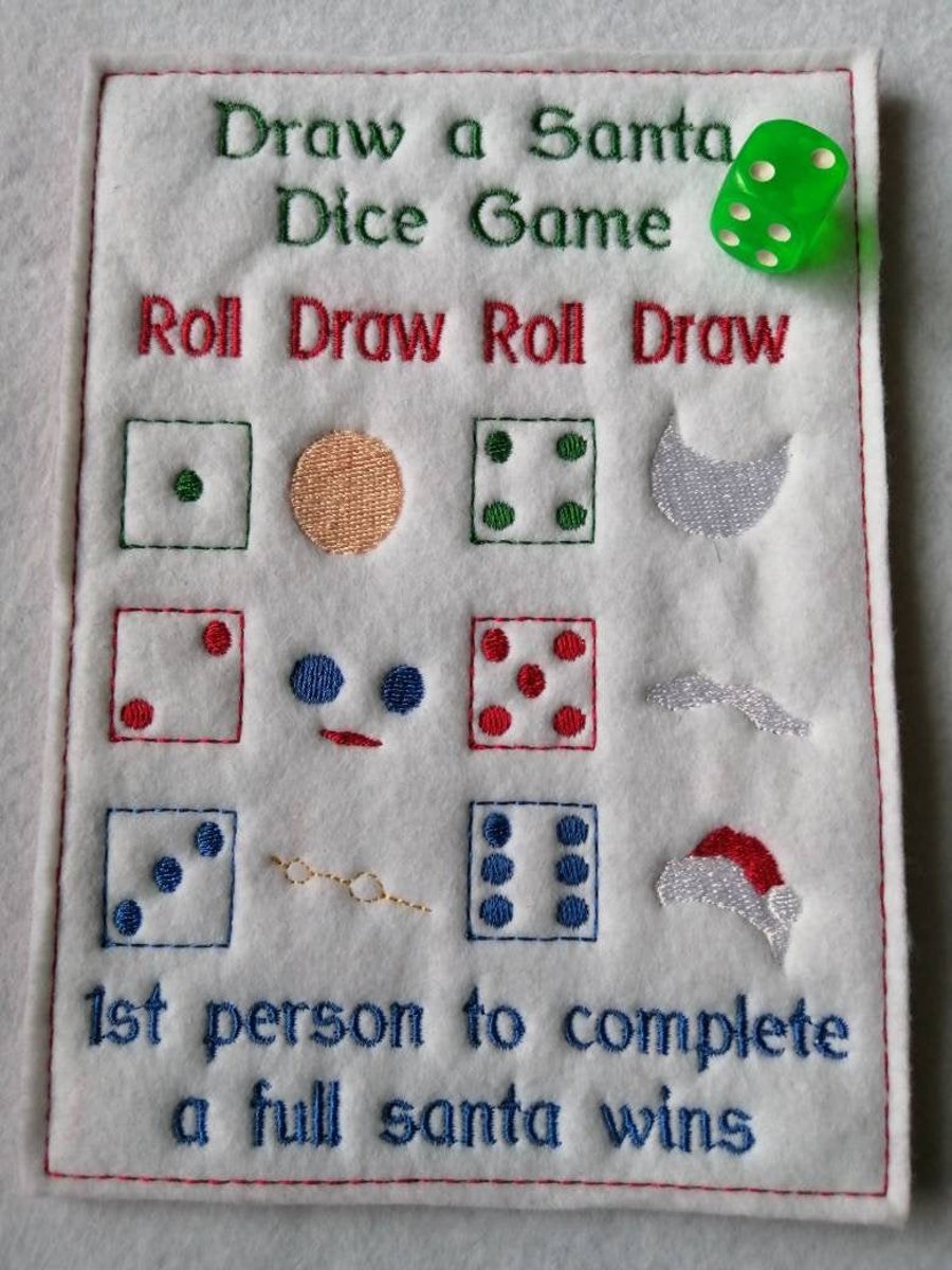 756. Draw a Santa dice game.