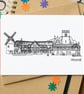 Heswall Wirral Skyline Greetings Card - Image 1