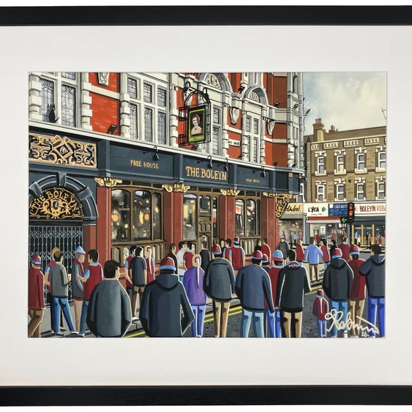 W Ham. Boleyn Tavern. West H. Framed Utd Football Club F.C Art Print 20" x 16"
