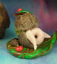 Lop-eared rabbit 'Bryar' on leaf and acorn tableau OOAK Sculpt by Ann Galvin - Image 4