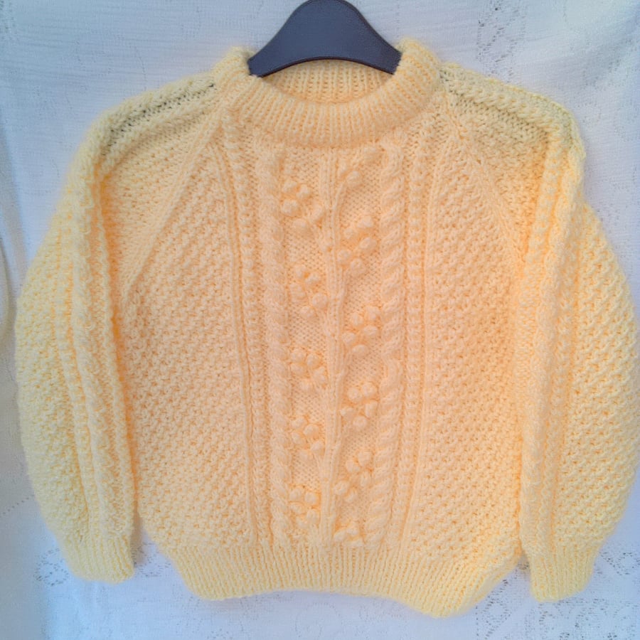 Child's Round Neck Jumper with a Pretty Bobble Pattern, Custom Make, Jumper