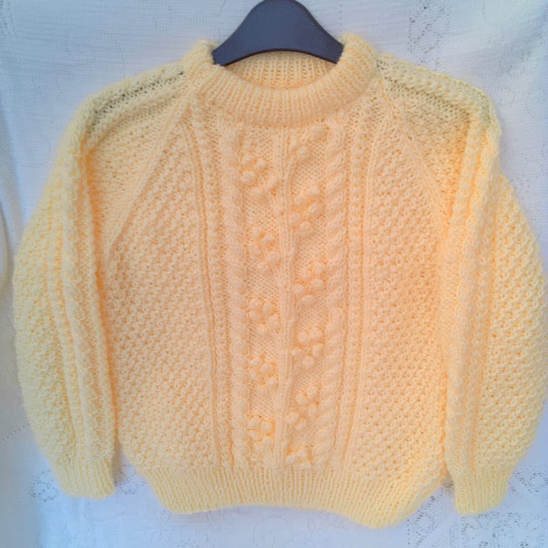 Child's Round Neck Jumper with a Pretty Bobble Pattern, Custom Make, Jumper
