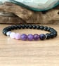 Purple Moon Bracelet, Moon Phase Crystals, Spirituality