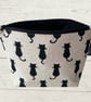 makeup bags black cats on linen - Image 3
