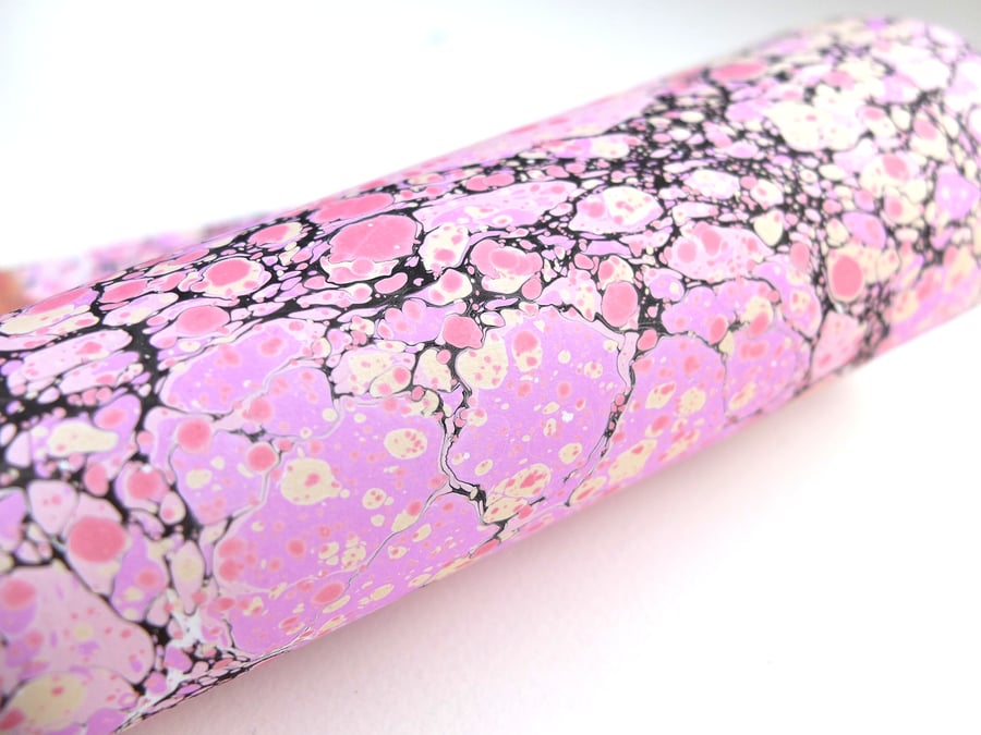 A4 Marbled paper sheet pink stone pattern 