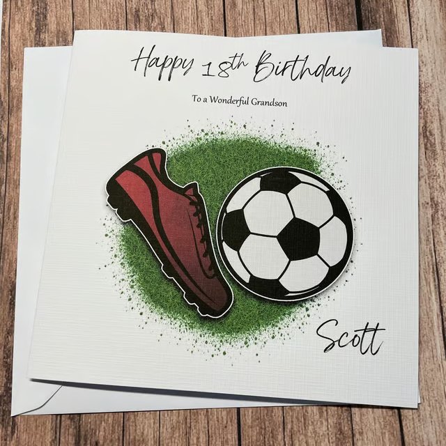 Football Personalised Card For Him Her Happy Birthday Son Nephew Grandson 