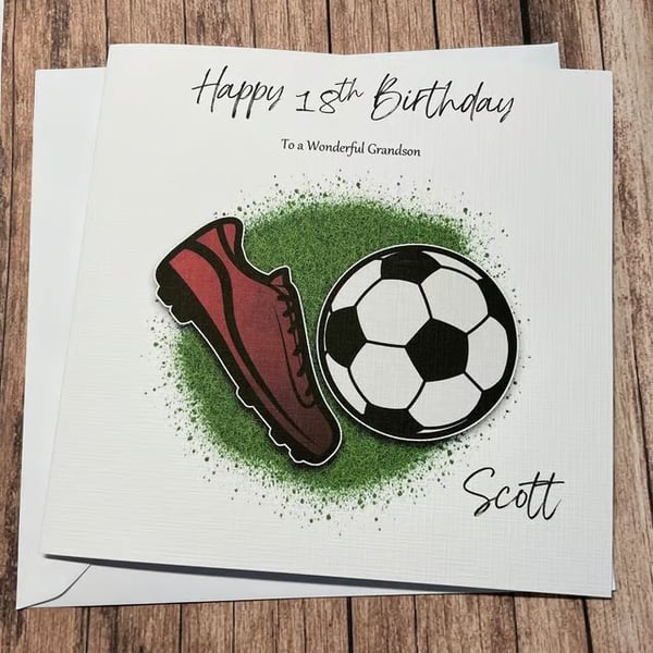 Football Personalised Card For Him Her Happy Birthday Son Nephew Grandson 