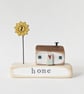 Little Wooden Painted House and Base in a Bag