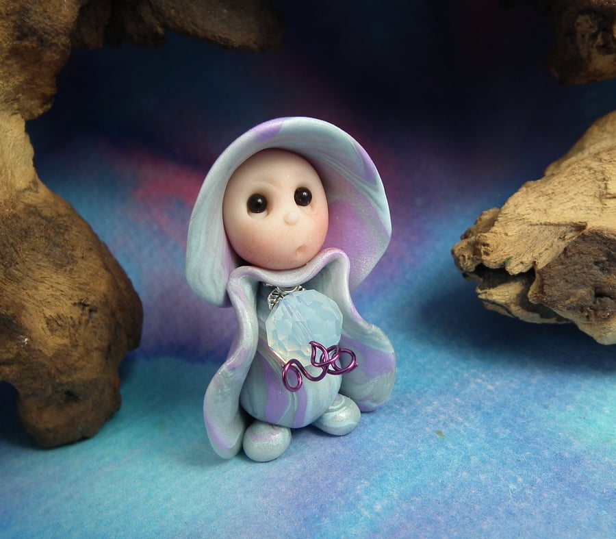 October Opal Birthstone Gnome 'Sylvi' OOAK Sculpt by Ann Galvin