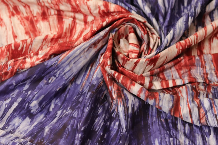 pleated tiedye fabric handmade  African adire batik fabric