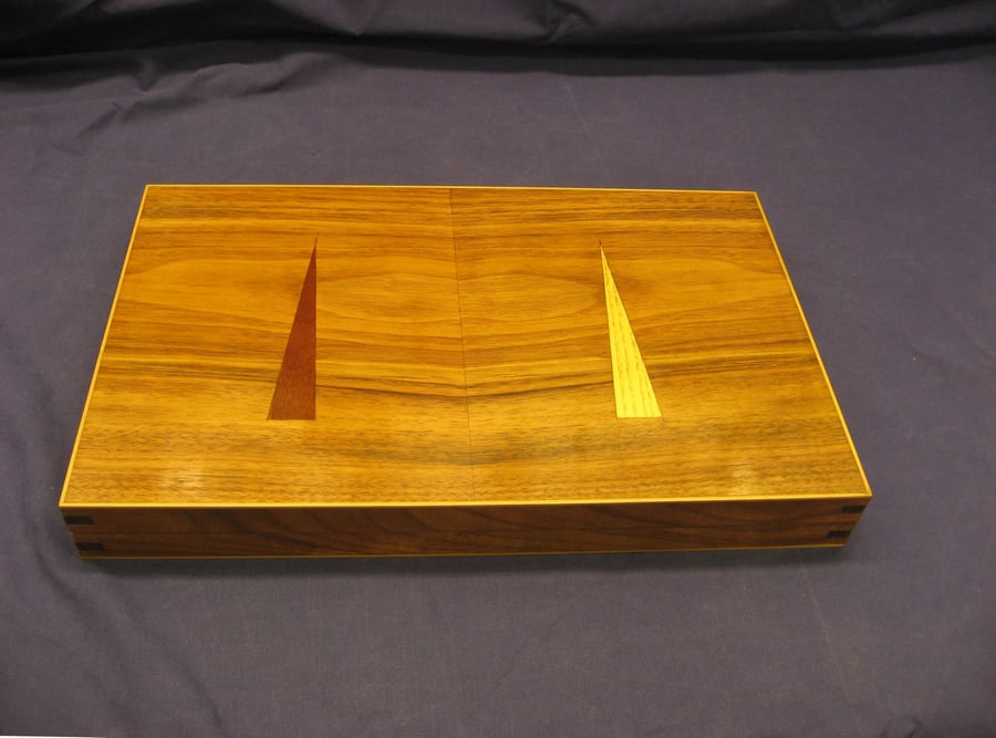 Handmade Unique Walnut Wood Backgammon Set - PRICE REDUCED