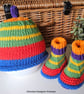 Baby Pure Cotton Beanie Hat & Booties Set 3-9 months size 