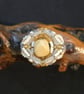 Cream Ceramic Adjustable Statement Ring