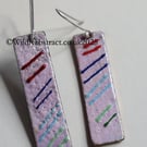 Pink rectangular dangle earrings