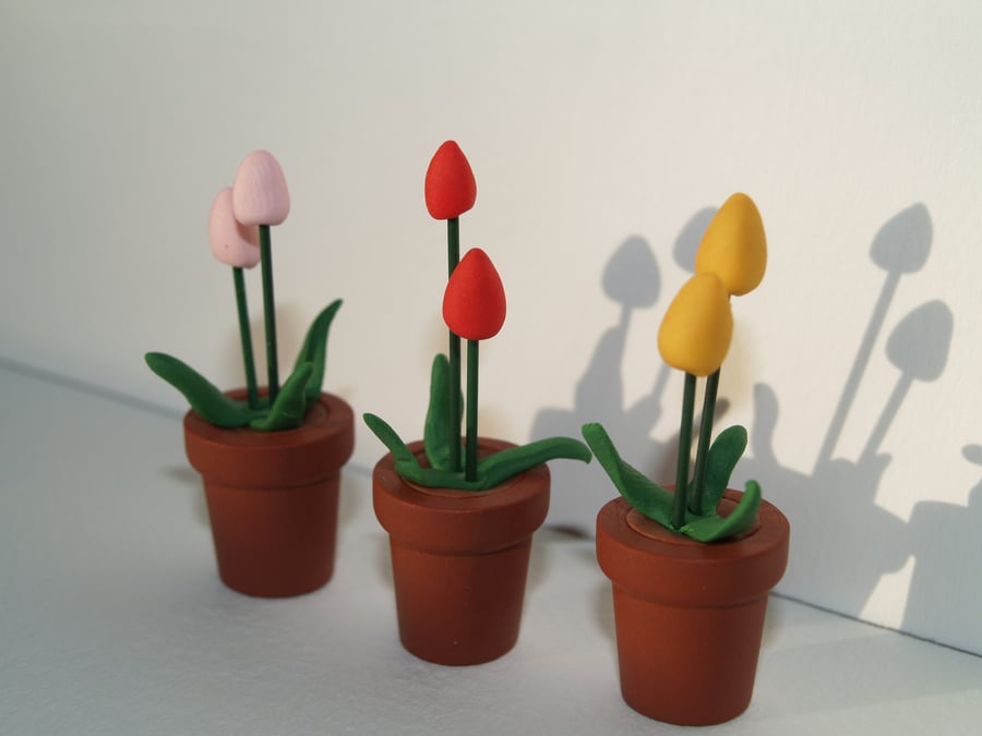 Dolls house miniature tulips