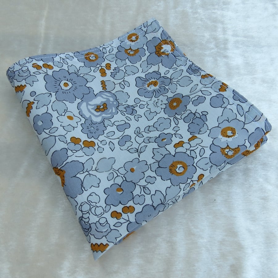 Liberty Lawn handkerchief. Floral design. Cotton handkerchief.