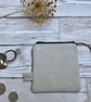 Hand Woven Wool Tweed and Scottish Linen Coin Purse, Credit Card Purse - Image 3