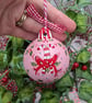 Candy cane hand-painted Christmas bauble - Image 1