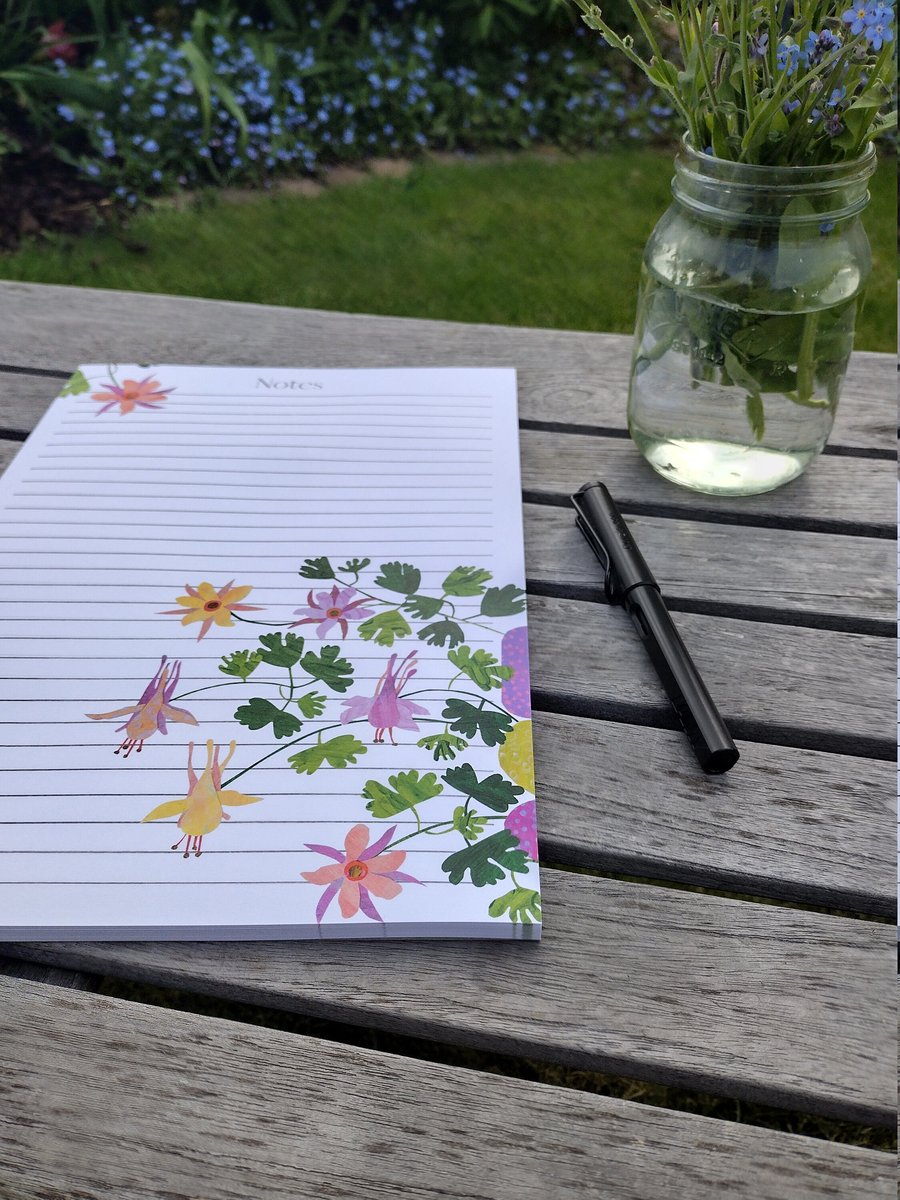 Floral stationery notepad, botanical design, A4  