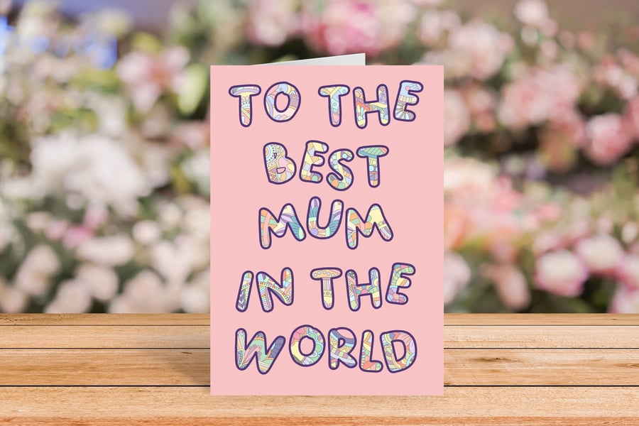 Best Mum in the world card - Folksy