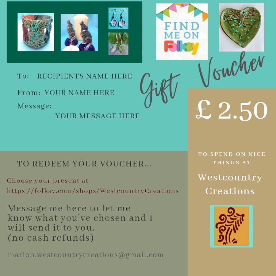 GIFT VOUCHER - Two pounds fifty