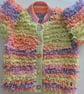 Multi coloured loopy cardigan for a one year old little one 