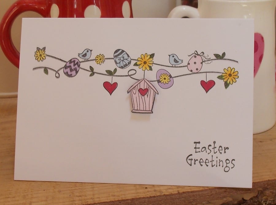 Easter Floral Banner Card