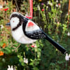 Fused glass Long Tailed Tit