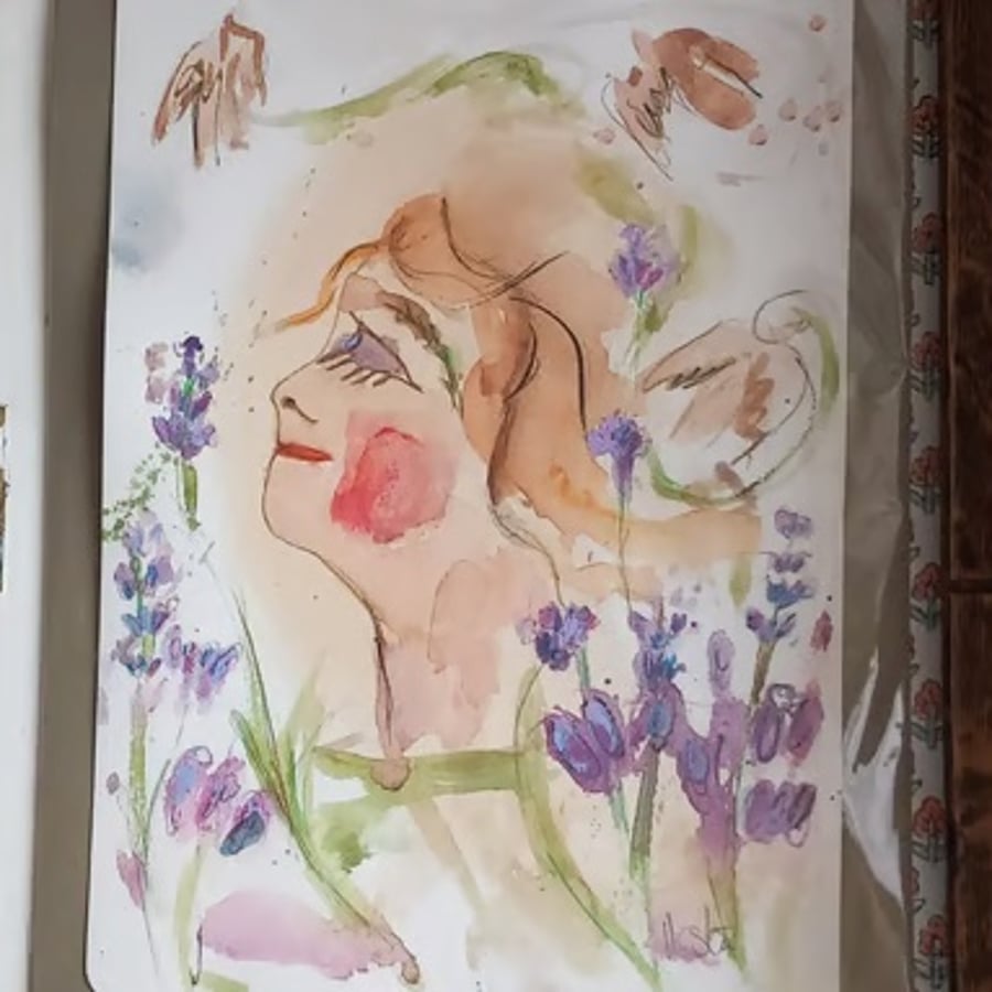 Lavender girl. Unframed Painting 