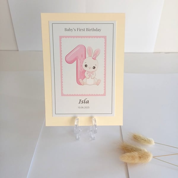 Baby's First Birthday Card - First Birthday Keepsake (Personalised)