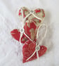SET OF 3 LAVENDER BAGS - HEART SHAPED HAND EMBROIDERED - Image 2