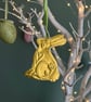 Hand Illustrated Easter Spring Bunny Rabbit Tin Hanging Decoration 