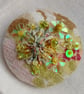 The pastel yellow brooch with sequins and beads - Image 4