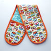 Owl oven Gloves. Quilted