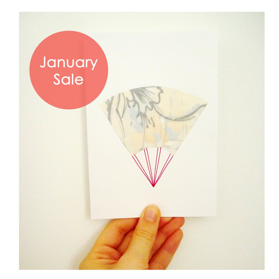 Sale - Free Postage - Collaged fan cards