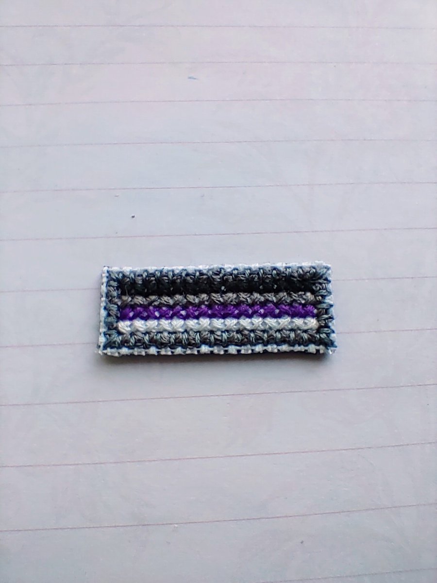 Medium Asexual Pride Flag cross-stitch patch
